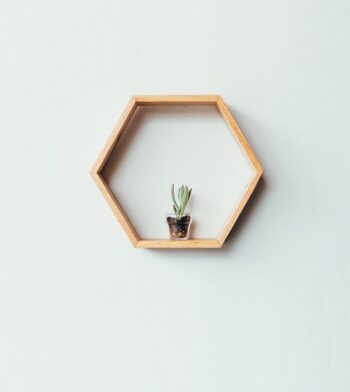 Hexagon Floating Shelf- White Oak